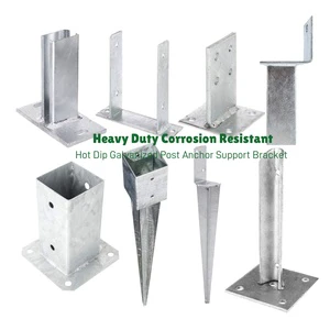 Factory Customized Heavy Duty Hot Dip Galvanized Post Anchor Support Bracket For Fence Wood Post Base