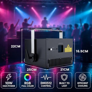 US Stock Wedding Phone App Control 10w 25kpps Rgb Animation Laser Light for Nightclub Party