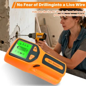 New 5-in-1 Handheld Wall Screw Column Live AC Cable PVC Water Pipe & Metal Detector