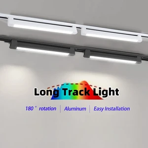 LED Aluminum Track Light Spotlight Linear Flood Light 110-220V Ceiling Rails Lamp for Living Room Bedroom Kitchen Shop