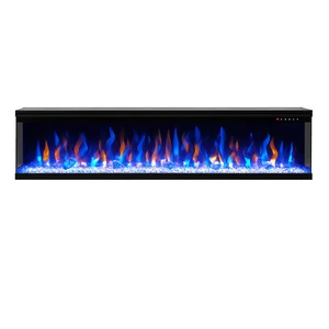 Remote Control Built-in Recessed Wall Mount Simulated Flame Modern 3d Electric Fireplace For Home Hotel