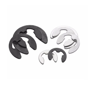 OEM High Strength Black Oxide 65Mn Steel E Type Side-Mount External Retaining Rings for Shaft