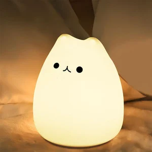 Landu Table Night Lamp with USB Charging and Adjust Brightness Cartoon Silicone Night Light Rechargeable USB