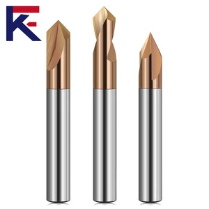 KF Carbide Coated 60/90/120 Chamfer Drill Bits Cnc Machine End Mill 2 Flutes 3 Flutes Chamfering Milling Cutter Tool for Steel