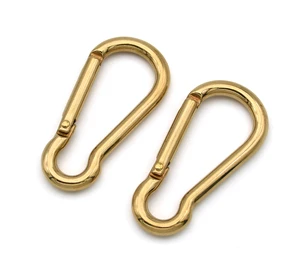 Cloxy Long 60mm Solid Brass Carabiner Snap Hook Carabiner Keychain Hook Spring Clasp Clip Brass Carabiner Hook