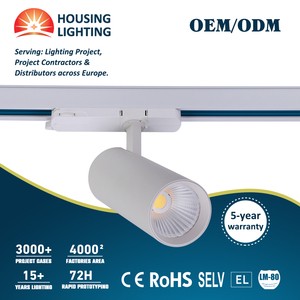 Black White LED Track Light 10W 15W 20W 25W 30W 35W, Energy Saving Commercial Track Lamp