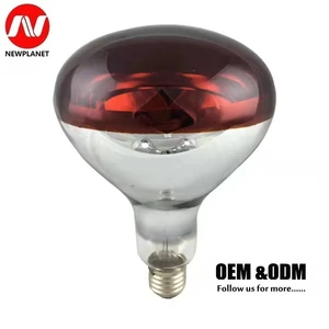 250w E27 Roasted Red Color Heat Lamps Catering Buffet Food Warmer Heating Lamp
