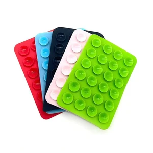 Silicone Suction Phone Holder Square Anti-Slip Single-Sided Leather Silicone Suction Pad for Mobile