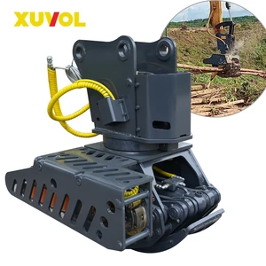 Excavator Mounted Grapple Saw Cut Trees Branched Remove Multi-function Log Rotating Hydraulic Grapple Chainsaw
