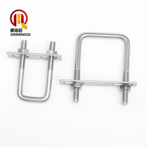 XINMINGQI SS304 316 M6 M8 M10 Hot Dipped Galvanized DIN 933 Bolts U Bolt Washer and Rectangular U Bolt Clamp for Pipes