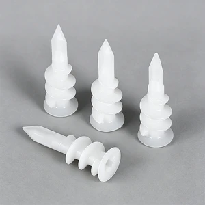 Plastic Expansion Drywall Anchors PE Nylon Spiral Expansion Pipe Wall Plug Self Drilling Heavy Duty Gypsum Board Drywall Hangers