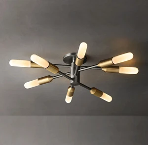 Gold Black Semi Flush Mount Light Ceiling