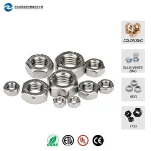 DIN934 Metric Hex Nut M2.5 M3 M4 M5 M6 M8 Carbon Steel Standard Hexagonal Nuts Fasteners Factory Direct Price