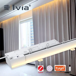 Wholesale Modern Ceiling Aluminum Alloy Hotel Double Curtain Track With LED Light Curtain Track