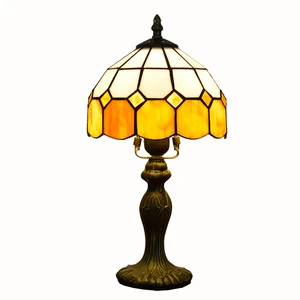 Hot Sale Modern Tiffani Table Lamp Eco-Friendly Antique Crystal Stained Glass Lampshade for Living Bedroom Cafe Flexible