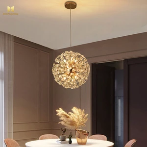 The Latest Design Round Modern Chandelier Living Room Staircase Luxurious Creative Led Lighting Pendant Lights Fixture