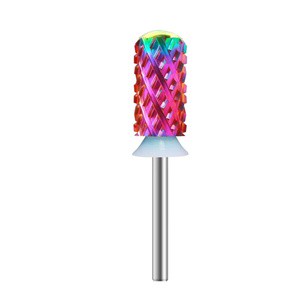 HOT SALE Rainbow Purple Gold XF/F/M/4XC 3/32 Tungsten Carbide Nail Drill Bit Large Barrel Manicure Tools Dipping Powder Remove