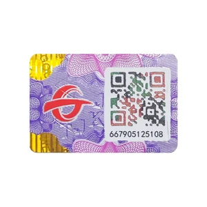Custom Adhesive Tamper Evident QR Code Seal Sticker Authenticity Unique Seiral Number Can Be Verified Anti-Counterfeiting Label