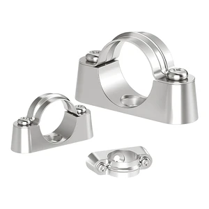 304 Stainless Steel Saddle Clamp Wall Mount Pipe Strap Bracket Pipe Holder Fixing Clip for 20 25 32mm Tube Wall Mount Pipe Clamp