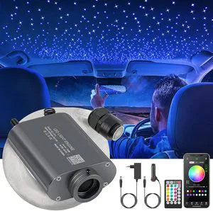 16W Starry Sky Fiber Optic Light for Car Home Fiber Optic 150pcs*0.75mm*2m Star Ceiling Lights Kit with App/remote Control Music