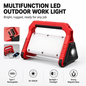 Multi-Function Rechargeable USB-Charging LED Camping Searchlight Ultra-Bright Emergency Outdoor Flashlight