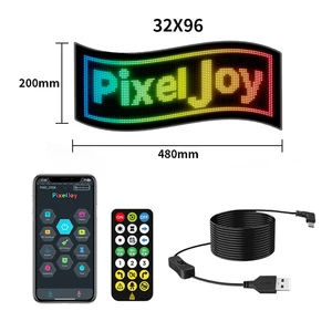 USB 5V LED Matrix Pixel Panel Light Blue Tooth App Control Scrolling Advertising RGB LED Car Sign Animation Programmable for Car