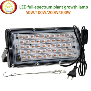 50W Full Spectrum LED Grow Light for Indoor Plants Greenhouse Veg and Flower Growing Dimmable with Adjustable Rack