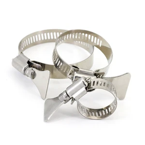Heavy Duty Stainless Steel Hand Twisted Throat Clamp Adjustable Bolt Clamp for Pipe and Hose Hardware Tools