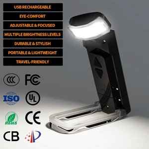 Newest Foldable Mini LED Book Reading Light USB Rechargeable 3 Brightness Bookmark Light Kids Book Light for Reading