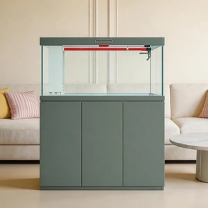 Modern Glass Floor Aquarium Kit Rectangle Fish Tank With Ultra-thin LED And Smart Filtration System