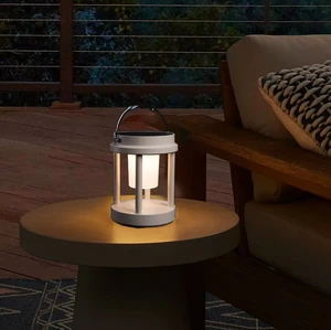 Solar-powered Aluminum Lantern Outdoor Garden Floor Lamp LED Pendant Corridor Light Powered by Electricity or Batteries