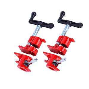 Hand-Cranked Woodworking Pipe Clamp Red Model Wholesale Tool Horizontal Clamping Securing Pipes Made in China
