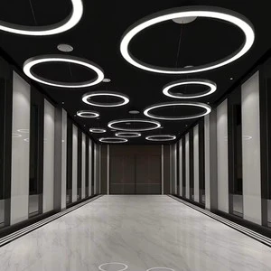 Modern Led Chandeliers For Gym Mall Supermarket Kitchen Stylish Pendant Lamps Nordic Round Ring Hanging Light