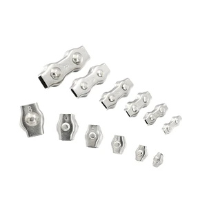 China Zhejiang Factory Weifeng Brand High Quality Stainless Steel Polished Duplex Wire Rope Clip Industrial Architectural Use