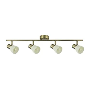 regleta de 4 luces, con caractersticas en cuero, medidas 16x69,5x8,5 cm, ideal para iluminacin decorativa en hogar o oficina.