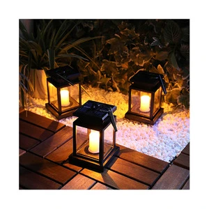 Outdoor Hanging Candle Solar Lantern for Garden Patio Lawn Deck Umbrella Tent Tree Yard Driveway