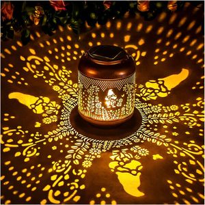Solar Powered Waterproof Hanging LED Gnome Lanterns-Outdoor Iron Garden Decor with Remote Control & Dimmable for Women Mom Gifts