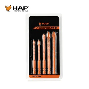 5PCS Concrete Creamic Brick Tile Marblde Glass Drilling Bit Set 5-12MM Corss Head Carbide Multipurpose Drill Bit Set