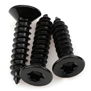 Black Plum-head Self-tapping Screws, Black Zinc Flat-head Star-shaped Pointed Self-tapping Screws GB2670.2 ST2~ST5.5
