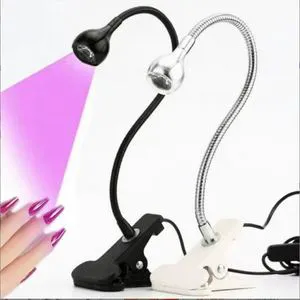 Professional USB Clip Desk Lamp for Nail Polish & UV Gel Curing High Power 3W Portable LED UV Lamp Purple Light Plastic UV Lamp
