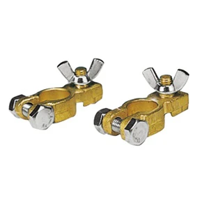 Boat Electrical Accessory Pair of Brass Battery Clamp with Stainless Steel Bolts and Nuts