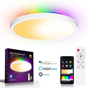 Festival Party Ambient Smart RGB LED Ceiling Down Lights Bedroom Game Color Dimmable SwitchableTUYA Remote Smart Ceiling Light
