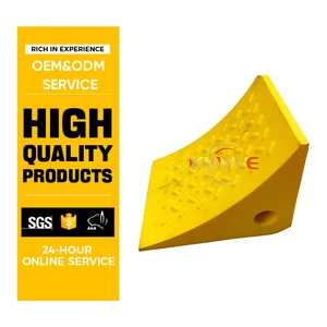 New Xinyue XY-WHP01 5Tons High Quality Polyurethane Anti-Skidding Wheel Stopper for Car Yellow Wheel Chock Outdoor Use