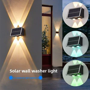 PinYi Solar LED Square IP65 Waterproof Tank Wall Lamp with Lighting for Outdoor Courtyard Garden Fence Decorative Illumination