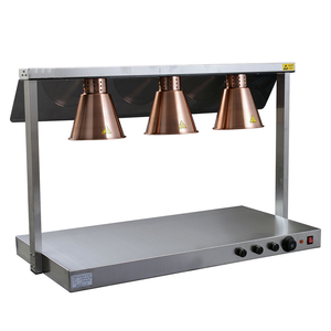 OUTE Optional 2/3/4 Lamps Hot Sale Stainless Steel Food Warmer Heat Lamp Food Heating Station for Restaurant Hotel Catering