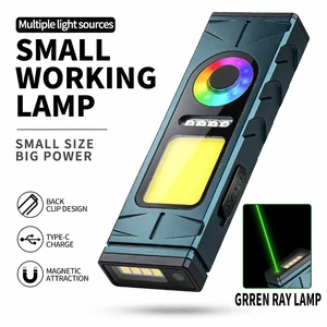 650lm RGB Mini Edc Flashlight With Magnet Pen Clip Pocket Flashlight Portable Rechargeable Torch Light For Mechanic Car Repair