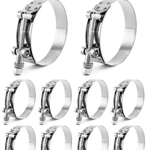 High Quality T-Bolt Stainless Steel Galvanized Metric/Inch Hose Clamp for Pipe Adjustable