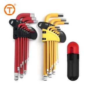 19 Piece Metric Standard Durable Hex-L Allen Key Set Basics Long Arm Hex Key Allen Wrench with Ball End