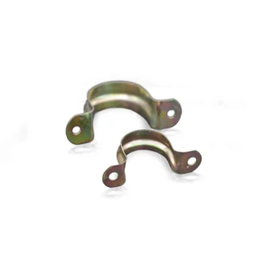 Pipe Clamp Two Holes Fasten Galvanized Tube Tension Clips U-Tube Clamp Saddle C Ring Hose Clamp Card Made in China Pipe Support