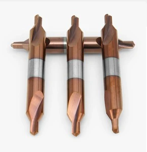 Double Head 2 Flute AlTiN Coated 60 Degree Carbide Center Drill Bit for Centre Drilling 1.0MM-10MM Size